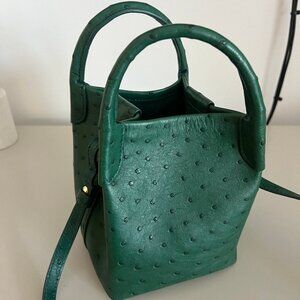Loro Piana BRAND NEW Green Ostrich Micro Bale Bag